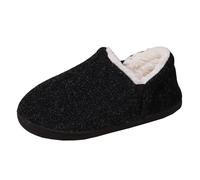 Ciabatte con Pelo, Pantofole in Cotone con Punta Chiusa e Fondo Piatto in Pelle Scamosciata Tinta Unita Invernale Moda Donna