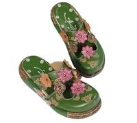 Ciabatte con Zeppa da Donna alla Moda con Punta Chiusa con Fondo Spesso E Antiscivolo Sandali Piatti Casual Pantofole Scarpe da 35-43(38)
