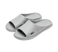 Ciabatte da bagno con ciabatte alla moda, per il viaggio, in lino, per interni, in bambù, per attività all'aperto, unisex, per coppia d'amore, pantofole leggere, grigio., 41 EU