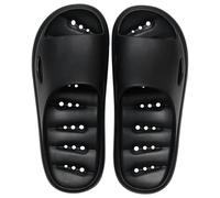 Ciabatte da bagno da donna, antiscivolo, 40 open toe, scarpe estive da spiaggia, morbide, con plateau e plateau, ultra leggere, per il tempo libero, scarpe estive Cozy, Nero , 44 EU
