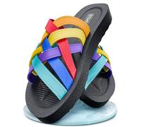 Ciabatte da bagno da donna - Beach multi - super comode - cade piccole! Assolutamente leggere e con soletta ergonomica, Multicolore (Multicolore), 38 EU