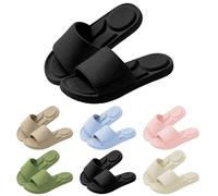 Ciabatte da bagno da donna, con suola antiscivolo, eleganti e confortevoli, impermeabili, ortopediche, piatte, con plateau, Nero , 44 EU