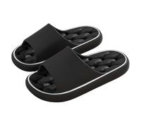 Ciabatte da bagno da donna da uomo, pantofole morbide e nuvole, colore bianco, ciabatte da uomo originali antiscivolo, nere, Nero , 39 EU