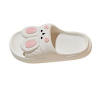 Ciabatte da bagno da donna e uomo, con design a coniglio, estive, per la casa, con suola morbida, morbide e comode, antiscivolo, bianco, 38 EU