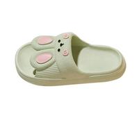 Ciabatte da bagno da donna e uomo, con design a coniglio, estive, per la casa, con suola morbida, morbide e comode, antiscivolo, verde, 38 EU