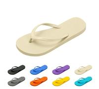 Ciabatte da bagno da donna, infradito piatte antiscivolo, traspiranti, comode da spiaggia, stile boho, scarpe piatte per interni, beige., 41 EU