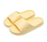 Ciabatte da bagno da donna, unisex, aperte, in EVA, originali, con plateau e plateau, leggere, leggere, larghe, silenziose, comode, da spiaggia, antiscivolo, giallo., 38 EU