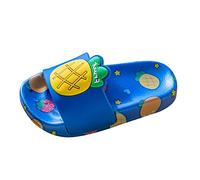 Ciabatte da bagno per bambini, morbide, con motivo a cartone animato, antiscivolo, comode pantofole da bagno, Blu, 27 EU