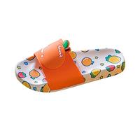 Ciabatte da bagno per bambini, morbide, con motivo a cartone animato, antiscivolo, comode pantofole da bagno, Colore: arancione., 33 EU