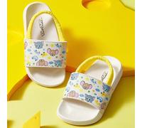 Ciabatte da bambino con banda elastica bianca a motivi carini, per bambini e neonati, antiscivolo, asciugatura rapida, per doccia, leggere e durevoli in materiale EVA, adatte per casa, parco giochi, i