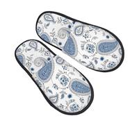 Ciabatte Da Casa Blue Ethnic Pai-Sley Pattern House Shoes Indoor Outdoor Pantofole Con Suola Antiscivolo Ciabatte Per Donne Uomo Viaggi Hotel E Bagno M