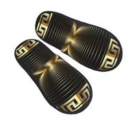 Ciabatte Da Casa Gold Modern Greek Panel Scarpe Da Casa Moda Slipper Indoor Outdoor Ciabatte Per Donne Uomo Ospiti Regali M