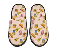 Ciabatte Da Casa Hamburger Pizza Medium Scarpe Da Casa Comode Pantofole Peluche Slipper Per Viaggi Spa Ospiti L