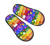 Ciabatte Da Casa Heart Peace Flower Hippy Slipper Comode Scarpe Da Casa Indoor Outdoor Ciabatte Per Ufficio Donne Uomo Spa M