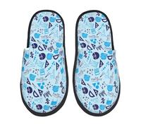 Ciabatte Da Casa Math Print Ruler Blue Pantofole Autunno Inverno Slipper Moda House Shoes Per Viaggi Hotel E Bagno Regali L