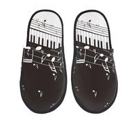 Ciabatte Da Casa Piano Keys With Musical Notes Scarpe Da Casa Peluche Slipper Autunno Inverno Pantofole Per Regali Hotel E Bagno Viaggi L