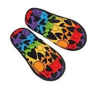 Ciabatte Da Casa Rainbow Heart Inverno Pantofole Uomo Morbide Lavabile Scarpe Da Casa, Per Hotel, Bagno, Interno Esterno, M
