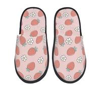 Ciabatte Da Casa Sweet Strawberry Flowers Pantofole Donna Lavabile Morbide Ciabatte Invernali, Per Bagno, Hotel, Viaggi, L
