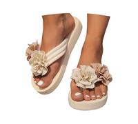 Ciabatte da doccia da uomo, con plateau, comode, leggere, da spiaggia, per abiti casual, infradito da spiaggia per donne sotto i 5 anni, Beige, 37.5 EU