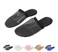 Ciabatte da donna alla moda con decorazione di cristallo, in rete, tinta unita, antiscivolo, per tutti i giorni, shopping, vacanze, spiaggia, passeggiate, campeggio, viaggi, comode, morbide e leggere