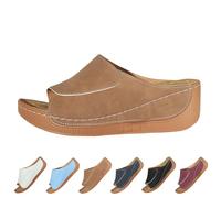 Ciabatte da donna alla moda estive con tacco pendente, antiscivolo, tinta unita, per vacanze, spiaggia, passeggiate, campeggio, escursionismo, viaggi, shopping, leggere, traspiranti, comode, cachi, 39