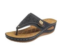 Ciabatte da donna colorate con suola in gomma antiscivolo, da indossare fuori dalla spiaggia, infradito casual e leggere, scarpe da donna con lacci, ciabatte antiscivolo, Blu scuro, 37.5 EU
