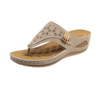 Ciabatte da donna colorate con suola in gomma antiscivolo, da indossare fuori dalla spiaggia, infradito casual e leggere, scarpe da donna con lacci, ciabatte antiscivolo, cachi, 37 EU