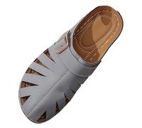 Ciabatte da donna con punta chiusa, sandali da trekking, scarpe ortopediche con supporto per l'arco del piede, plateau per attività all'aperto, leggere, con zeppa, grigio., 38 EU