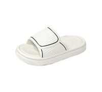 Ciabatte da donna e da uomo, morbide, ad asciugatura rapida, antiscivolo, sandali estivi da spiaggia e piscina, con cuscino aperto, per interni, casa, giardino, bagno, bianco, 38 EU