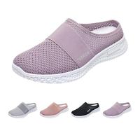 Ciabatte da donna estive alla moda a mezzo avvolgimento, in rete, traspirante, tinta unita, punta chiusa, per tutti i giorni, per la casa, all'aperto, passeggiate, viaggi, spiaggia, escursionismo