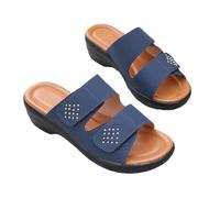 Ciabatte da Donna, estive, da Spiaggia, for Le Vacanze, con Zeppa, for Esterni, Scarpe Romane(Blue,42 EU)