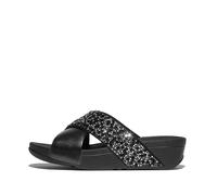 Ciabatte da donna FitFlop Lulu Crystal-Mix Metallic Cross Noir 37