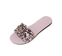 Ciabatte da donna, Pantolette, Schlappen, Scarpe Estive, Glitter Paillettes Sandali Piatti Spingendo E Estate Dentro E All'aperto Morbide Suole Casual Sandali Leggeri Scarpe Da Spiaggia, Colore: