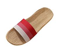 Ciabatte da Mare Donna-Pantofole da Donna in Lino da Coppia su Scivoli Piatti Pantofole da Casa per Interni Causali Comode Scarpe da Spiaggia alla