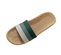 Ciabatte da Mare Donna-Pantofole da Donna in Lino da Coppia su Scivoli Piatti Pantofole da Casa per Interni Causali Comode Scarpe da Spiaggia alla