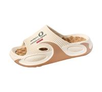 Ciabatte da uomo con suola spessa antiscivolo, per massaggi, ortopediche, con suola spessa, leggere, morbide, aperte sulle dita, per l'estate, per interni ed esterni, spiaggia, sport, Beige, 38 EU