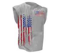 Ciabatte da uomo estive per il giorno dell'indipendenza con stampa digitale casual per le vacanze e la strada senza maniche (grigio-a, XXXXL)