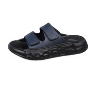 Ciabatte da uomo estive piatte aperte con punta rotonda e piedi larghi, comode scarpe da spiaggia leggere traspiranti, Blu scuro, 42 EU