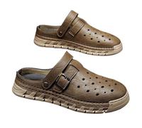 Ciabatte da uomo traforate con punta chiusa Cinturino regolabile sul tallone Mocassini slip-on Pantofole spiaggia antiscivolo Suola morbida Scarpe passeggio