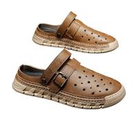 Ciabatte da uomo traforate con punta chiusa Cinturino regolabile sul tallone Mocassini slip-on Pantofole spiaggia antiscivolo Suola morbida Scarpe passeggio