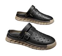 Ciabatte da uomo traforate con punta chiusa Cinturino regolabile sul tallone Mocassini slip-on Pantofole spiaggia antiscivolo Suola morbida Scarpe passeggio
