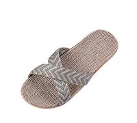 Ciabatte di Paglia Donna, Pantofole Estive Donna, Ciabatte Uomo Lino Ciabatte Mare Donna Antiscivolo Colori Pantofole Lino Le Coppie da Case Leggeri Esterno Casa Pantofole di Paglia Slippers