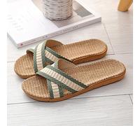 Ciabatte di Paglia Donna, Pantofole Estive Donna, Pantofola di Lino Cotone Ciabatte Mare Donna Antiscivolo Colori Pantofole Lino Le Coppie da Case Leggeri Esterno Casa Pantofole di Paglia Slippers