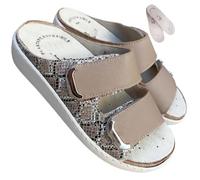 ciabatte DONNA a strappo ecopelle comfort PREST1GE Nuvola plantare memory estraibile anche plantari propri (camel con trama, 40, Sistema Taglie Calzature EU, Adulto, Donna, Numero, Media, 40)