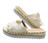 Ciabatte Donna Con Zeppa Offerta Bassi, Nodo a Fiocco Pantofole Donna Estive Sandali Moda Eleganti Sandali Platform Comode Sandalo Aperte Pantofola Spessore Suola Antiscivolo Slide Spiaggia Scarpe