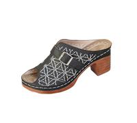 Ciabatte Donna Con Zeppe Comode Eleganti Sabot Estive Chiuse Davanti Sandali Casual Vintage Chiusi Gomma Ciabatte Camminare Bassi Comodi Zeppe Pantofole Sportivo Slippers Piscina per Spiaggia Vacanze
