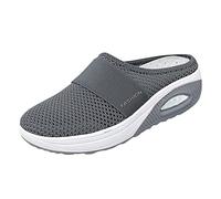 Ciabatte Donna Estive Comode Scarpe Chiuse Davanti Con Cuscino D'aria In Mesh Sportivo Traspirante Ciabatte Ortopediche Con Zeppa Morbido Piatto Eleganti Sandali Sanitarie Pantofole Slippers Piscina