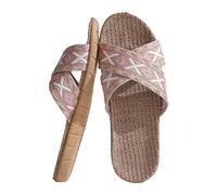 Ciabatte Donna Estive con Paglia, Pantofole Donna Estive, Ciabatte Uomo Lino Ciabatte da Mare Antiscivolo Colori Pantofole Lino Le Coppie da Case Leggeri Esterno Casa Pantofole di Paglia Slippers