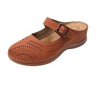 Ciabatte Donna Estive Con Zeppa Sandali Comode Chiuse Davanti Eleganti Sabot Morbido Vintage Bassi Trekking Ciabatte Da Passeggio Chiusi Anziani Mules Pantofole Moda Ortopedici Zeppe Mare Piscina