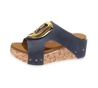 Ciabatte Donna Estive Eleganti Alte Pantofole Zeppa Alta Sandali Donna con Tacco E Plateau in Sughero Sandalo da Spiaggia Mare Piscina Scarpe Platform